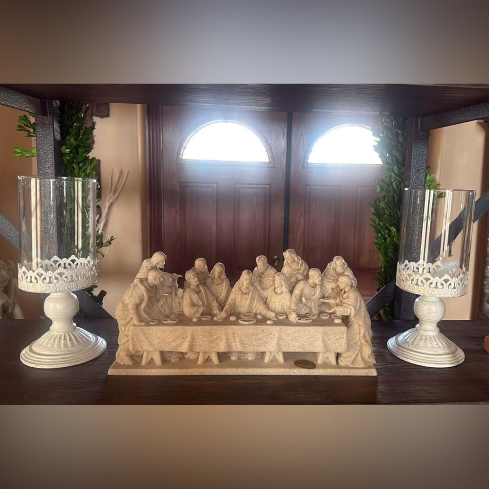 Elegant Set Of White Vintage Style Candle Holders